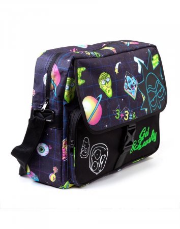   Difuzed: Rick And Morty Space AOP With Flock Print Messengerbag   