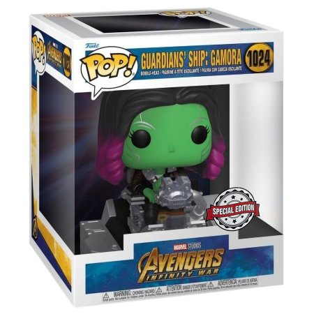 фигурки Фигурка Funko POP! Deluxe Bobble: Гамора (Gamora (Exc)) Марвел: Мстители: Война бесконечности - Корабль Стражей Галактики (Marvel Avengers: Infinity War - Guardians Ship) (63210) 15 см