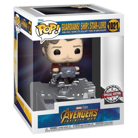 фигурки Фигурка Funko POP! Deluxe Bobble: Звёздный Лорд (Star-Lord (Exc)) Марвел: Мстители: Война бесконечности - Корабль Стражей Галактики (Marvel Avengers: Infinity War - Guardians Ship) (63207) 15 см