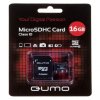 MicroSD Карта памяти 16GB Qumo Class 10 +SD адаптер (PC)