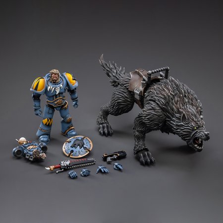 Набор из двух фигурок JoyToy: Кавалерия Громовых Волков Фроде 1:18 (Thunderwolf Cavalry Frode 1:18) Вархаммер 40K Космические Волки (Warhammer 40K Space Wolves) (JT3099) 33 см Персонажи игр