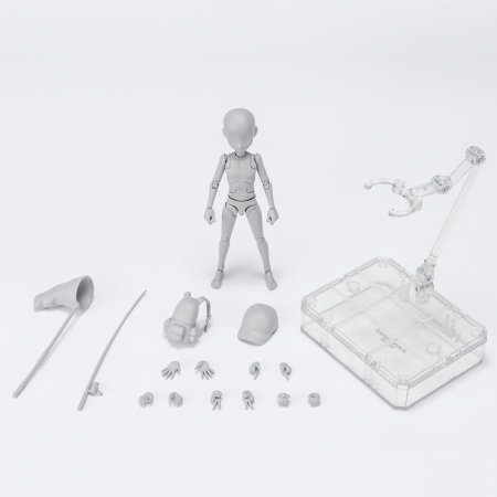 Фигурка Bandai Tamashii Nations S.H.Figuarts: Тело Кун с множеством точек артикуляции Вер. Серый (Body Kun Edition Dx Set (Gray Color Ver.)) Кен Сугимори (Ken Sugimori) (621023) 13 см 