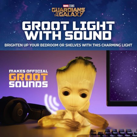  Лампа/Светильник/Ночник Paladone: Грут Свет со Звуком (Groot Light With Sound) (Marvel) (PP9524GT) (029290) (786168) 22 см