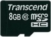 MicroSD Карта памяти 8GB Transcend Class 10 + SD адаптер (PC) 