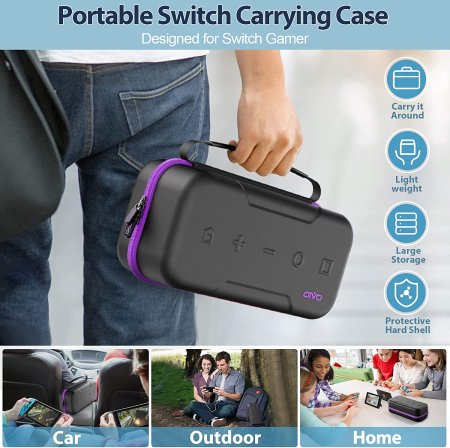 Чехол-сумка Carry Case Oivo (IV-SW188) Purple (Фиолетовый) (Switch/Switch OLED)