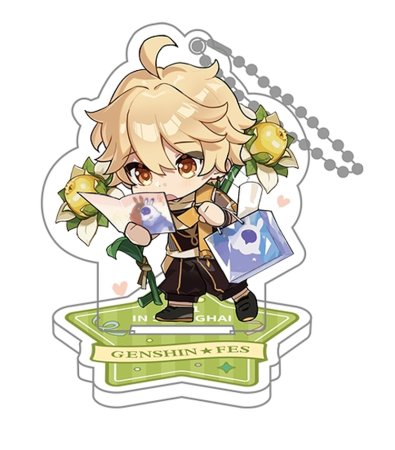   Genshin Impact Chibi Character Standee Strap:  (Aether)   (Genshin Impact) (6974096535590) 6 