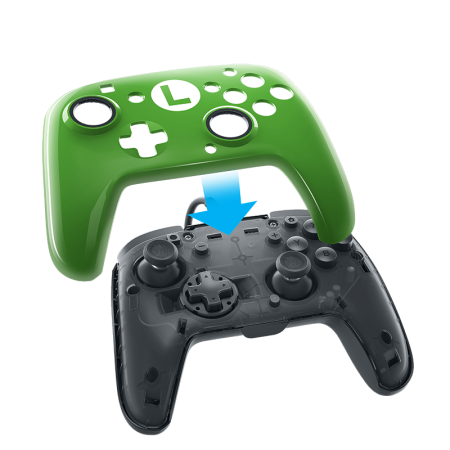 Геймпад проводной Faceoff Deluxe Pro Controller Super Mario Edition Зеленый/Красный (Switch)