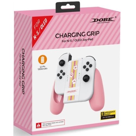 Подзаряжающий держатель для контроллеров Joy-Con Charging Grip 1200 mah DOBE (iTNS-873C) Розовый (Pink) (Switch)