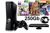 Игровая приставка Microsoft Xbox 360 Slim 250Gb Rus + Kinect Сенсор движений + Сборник Kinect Adventures 5 игр. + игра Kinect Sports Русская Версия +