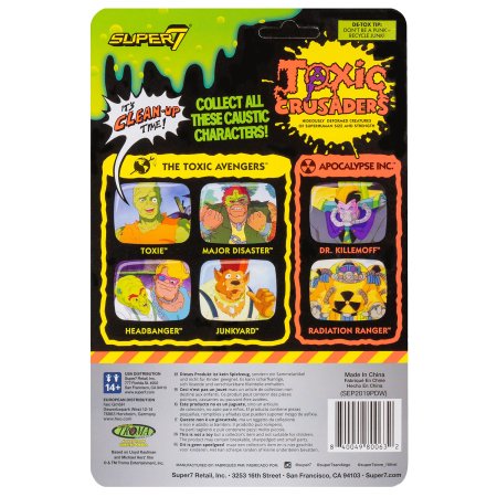 Подвижная фигурка Super7 ReAction figures: Токси (Toxie) Токсичные крестоносцы (Toxic Crusader) (TOXCW01-TOX-01) 9,5 см