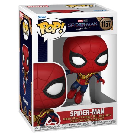 фигурки Фигурка Funko POP! Bobble: Человек-паук в прыжке (Том Холланд) (Spider-Man Leaping (Tom Holland)) Марвел: Человек-паук: Нет пути домой (Spider-Man Finale Suit) ((1157) 67606) 9,5 см