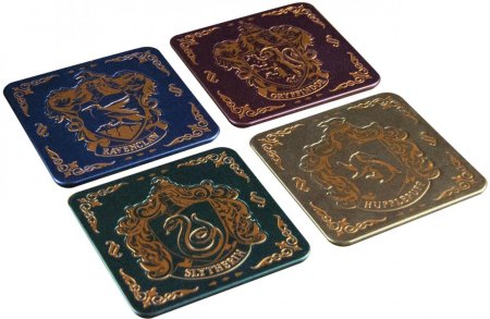 Подставки под напитки Paladone: Гарри Поттер (Harry Potter) Хогвартс (Hogwarts) (Crest Coasters) (V2 PP4257HPV2) 4 шт