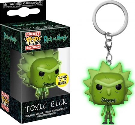   Funko Pocket POP! Keychain:    (Rick and Morty)      (Toxic Rick GITD (Exc)) (32044-PDQ) 4 