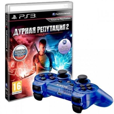     2 (inFamous 2) (Platinum)   +  DualShock 3  (Cosmic Blue) (PS3)  Sony Playstation 3