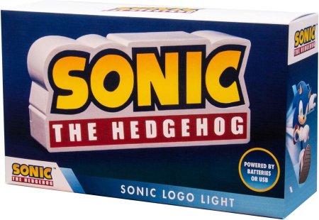  Лампа/Светильник/Ночник Fizz Creations: Логотип Соника (Sonic Logo) Еж Соник (Sonic The Hedgehog) (279281) 23 см