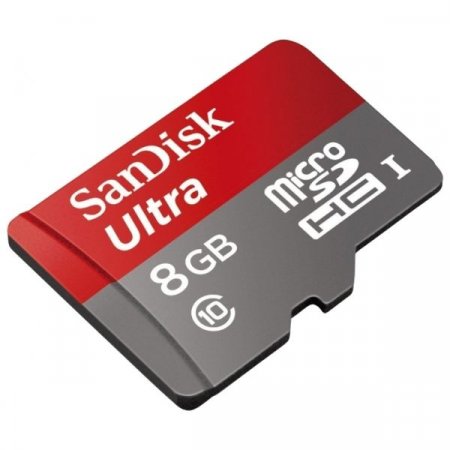 MicroSD   8GB Sandisk Class 10 Android Ultra+SD Adapter+Memory Zone And (PC) 