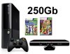 Игровая приставка Microsoft Xbox 360 Slim E 250Gb + Kinect Сенсор движений + Сборник Kinect Adventures 5 игр + Kinect Sports Season 2