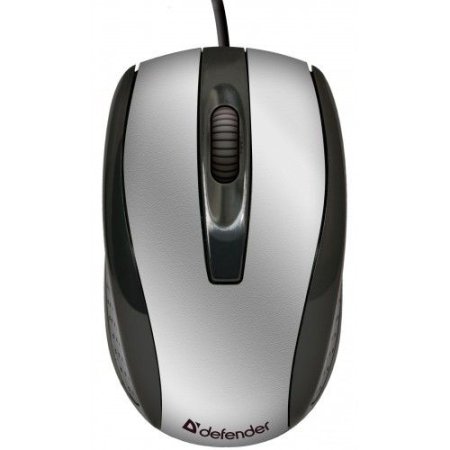 Мышь DEFENDER Optimum MM-140, чёрная/серебро (PC) 