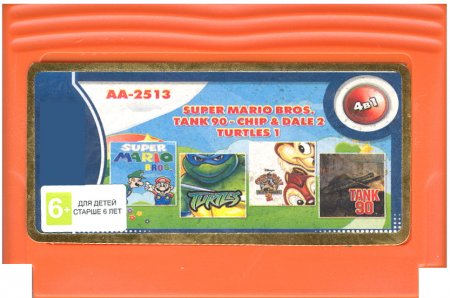   4  1 AA-2513 SUPER MARIO Bros / TURTLES 1 / CHIP and DALE 2 / TANK90 (8 bit)   