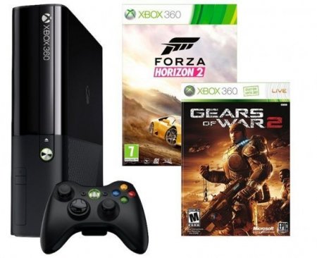     Microsoft Xbox 360 Slim E 500Gb Rus Black + Forza Horizon 2 + Gears of War 2 