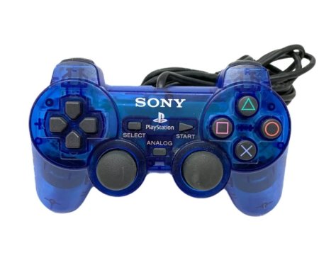 Геймпад проводной Sony DualShock 2 (Clear Blue) Прозрачный Синий Оригинал (PS2) (OEM) для Sony PS2
