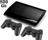 Игровая приставка Sony PlayStation 3 Super Slim (500 Gb) Black (чёрная) + 2 Беспроводных контроллера DualShock 3 USED Б/У