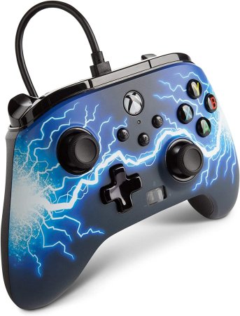 Геймпад проводной PowerA Enhanced Wired Controller for Xbox Series X/S (1521745-02) Arc Lightning (Дуговая молния) Оригинал (Xbox One/Series X/S/PC) 