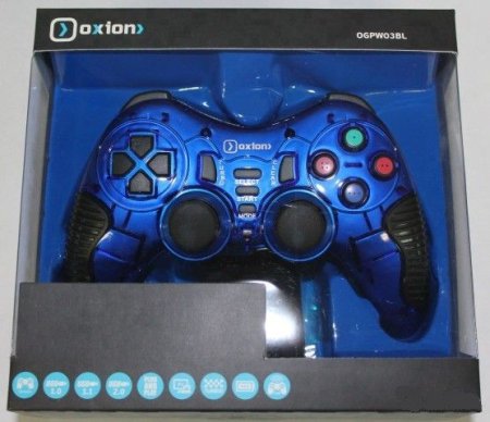 Геймпад беспроводной OXION OGPW03BL, синий PC/PS3  