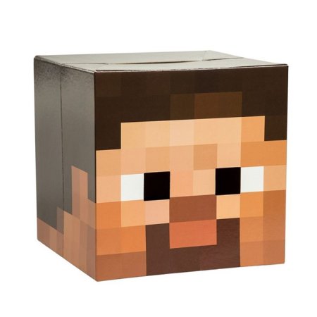 Голова из картона Minecraft Steve