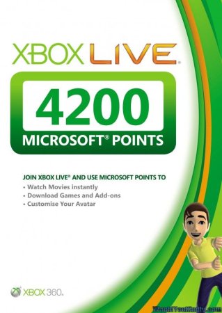 Xbox LIVE Карта оплаты 4200 Microsoft Points (Xbox 360)