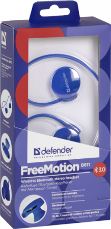Гарнитура DEFENDER FreeMotion B611 Bluetooth, синяя (PC) 