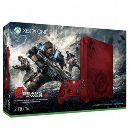   Microsoft Xbox One S 2Tb Eur Red () Gears of War 4 Limited Edition 