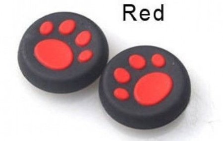 Накладки на стики геймпада Cover for Stick Silicon 2 in 1 Лапка Black/Red