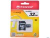 MicroSD Карта памяти 32GB Transcend Class 4 + SD адаптер (PC) 