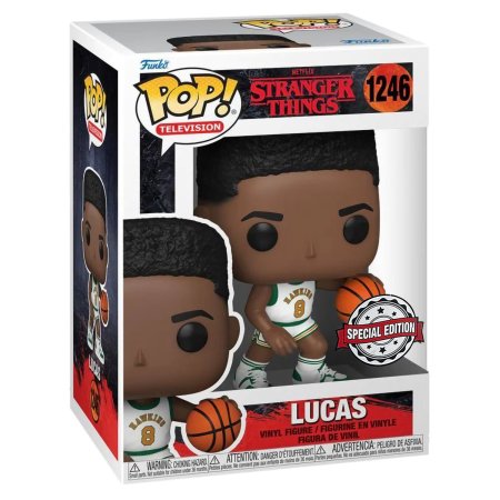 фигурки Фигурка Funko POP! TV: Лукас в форме Джерси (Lucas in Jersey (Exc)) Очень странные дела С4 (Stranger Things S4) ((1246) 62389) 9,5 см