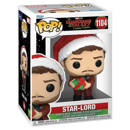 фигурки Фигурка Funko POP! Bobble: Звездный Лорд (Star-Lord) Марвел: Стражи Галактики Праздничный спецвыпуск (Marvel: Guardians Of The Galaxy HS) ((1104) 64333) 9,5 см
