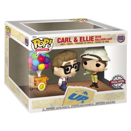 фигурки Набор из двух фигурок Funko POP! Moment Disney: Карл и Элли рядом с тележой с шариками (Carl & Ellie with Balloon Cart (Exc)) Вверх (Up) (58944) 9,5 см