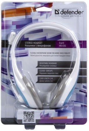 Гарнитура DEFENDER Esprit HN-836, чёрная/фиолетовая (PC) 