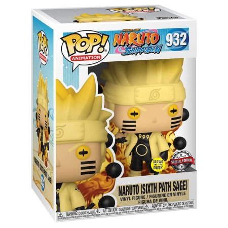 фигурки Фигурка Funko POP! Animation: Наруто Мудрец Шести Путей светящийся (Naruto Sixth Path Sage (GW) (Exc)) Наруто: Ураганные хроники (Naruto Shippuden) ((932) 36816) 9,5 см