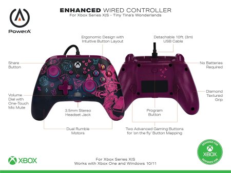 Геймпад проводной PowerA Enhanced Wired Controller for Xbox Series X/S (XBGP0000-01) Tiny Tina's Wonderlands Оригинал (Xbox One/Series X/S/PC) 