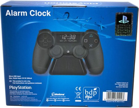  Часы/Будильник Paladone: Геймпад ПС4 ДуалШок (PS4 Dual Shock) Плейстейшн (Playstation) (PP4926PSV3) (35137) 17 см