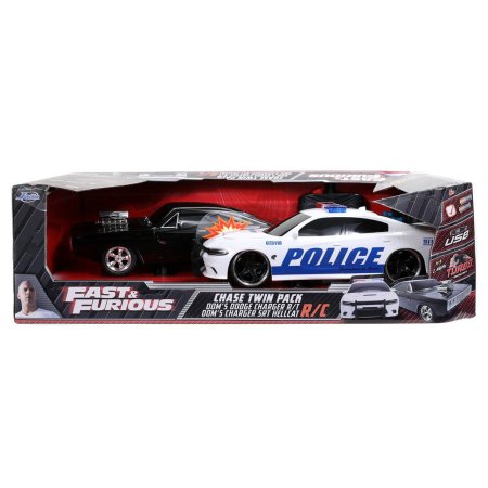  Набор из двух Р/У машинок Jada Toys: Додж Чарджер 2015 (2015 Dodge Charger (97584) + Додж Чарджер 1970 (1970 Dodge Chяarger (Street) (30725) Форсаж (Fast & Furious) (30726) 1:16 