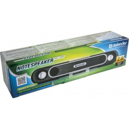 Активная система DEFENDER, 2.0, NoteSpeaker S5, USB, крепление на ноутбук (PC) 