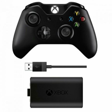  Microsoft Xbox One S/X Wireless Controller Black ()  3,5-    () + Play and Charge Kit Bla 