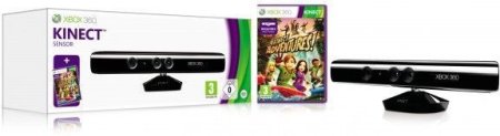 Сенсор движений Microsoft Kinect для Xbox 360 + Сборник Kinect Adventures 5 игр Русская Версия (Xbox 360)