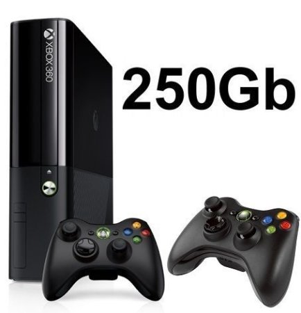 Игровая приставка Microsoft Xbox 360 Slim E 250Gb Black + 2 Беспроводных контроллера Wireless Controller для Xbox 360