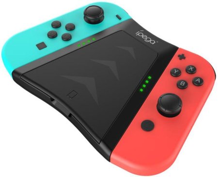 Подзаряжающий держатель для контроллеров Joy-Con + хранение картриджей iPega (PG-SW060B) (Switch)