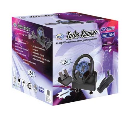 Руль DVTech Steer. Wheel WD184 Turbo Runner (PS2) для Sony PS2