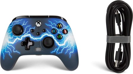 Геймпад проводной PowerA Enhanced Wired Controller for Xbox Series X/S (1521745-02) Arc Lightning (Дуговая молния) Оригинал (Xbox One/Series X/S/PC) 
