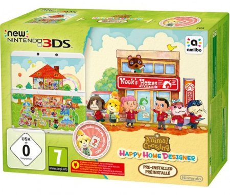     New Nintendo 3DS White () +  Animal Crossing: Happy Home Designer +   Animal Crossing Nintendo 3DS
